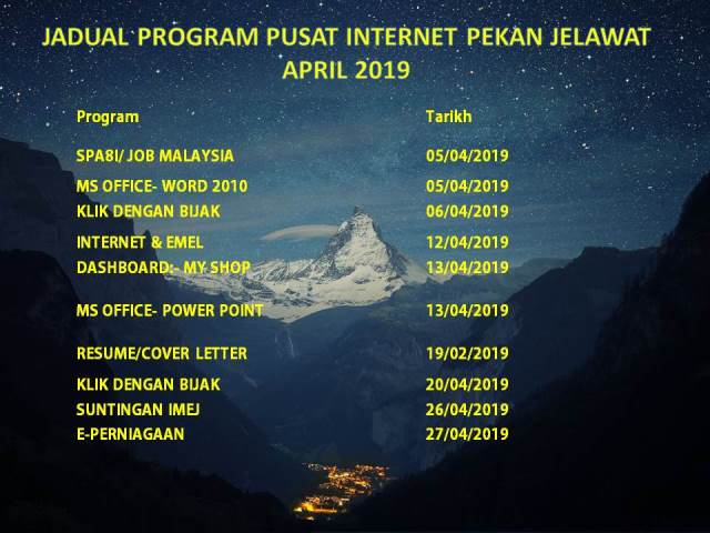 JADUAL BARU APRIL 2019